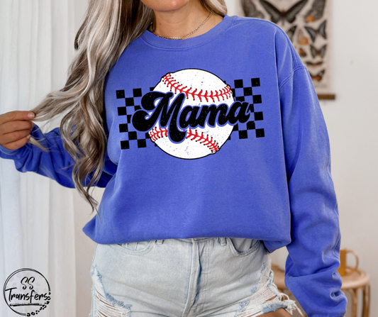 Checkered (Softball, Baseball) Mama DTF Transfer