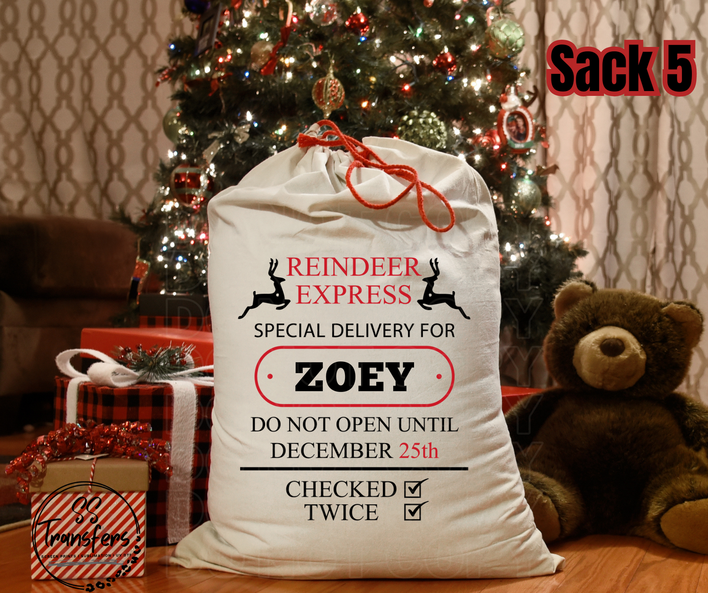 Custom Name Santa Sacks (Multiple Options) DTF Transfer