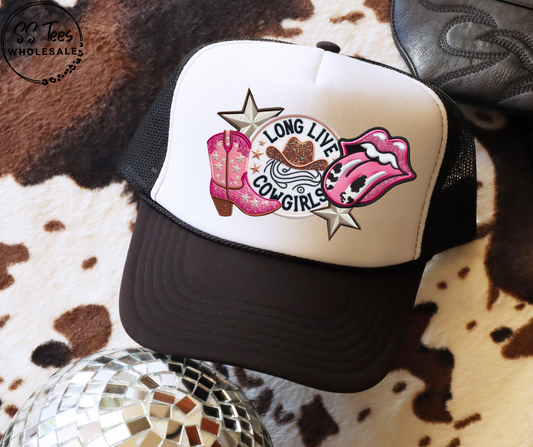 Long Live Cowgirls Faux Embroidered Hat DTF/Sub Transfer