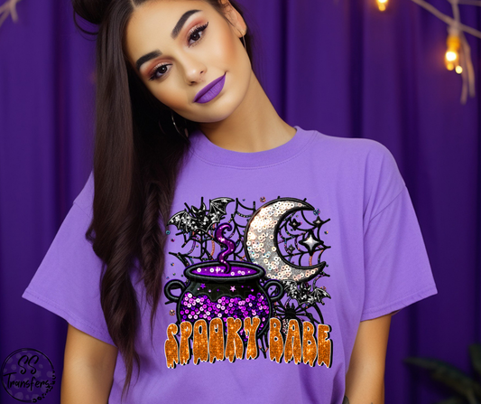 Spooky Babe Faux Sequins (Multiple Colors) DTF Transfer