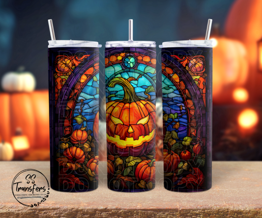 Stained Glass Pumpkin Sub Tumbler Transfer