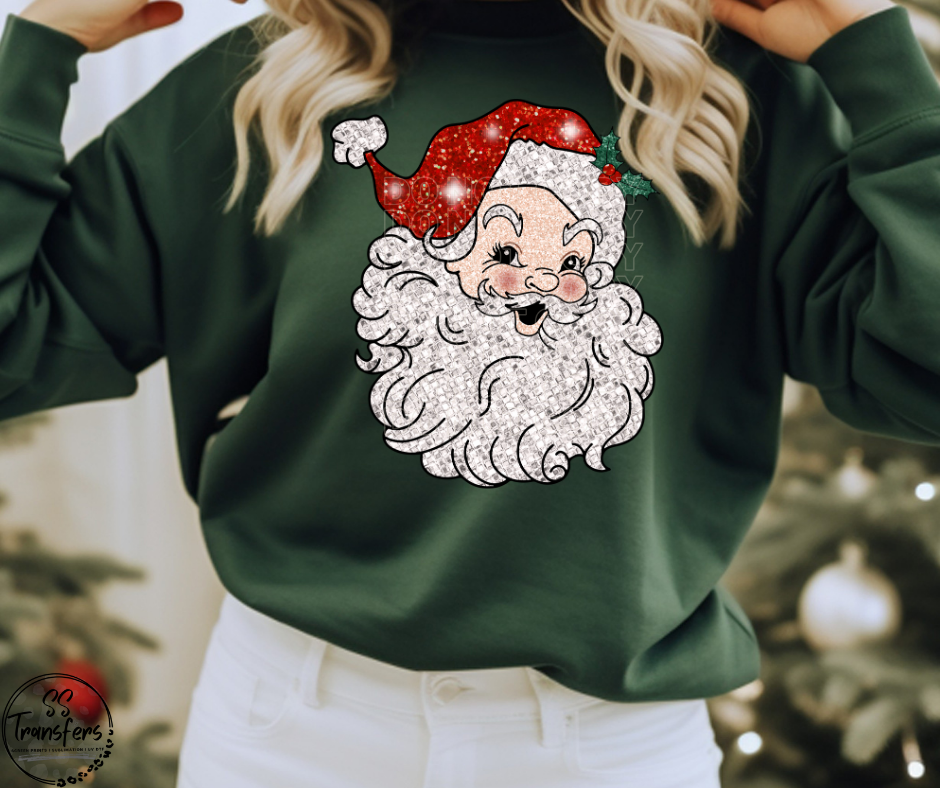 Faux Glitter Santa (Multiple Colors) DTF Transfer