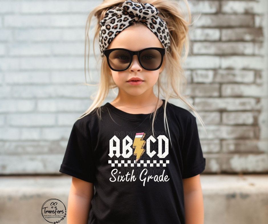 ABCD School Grades (Pre-K-6th grade) Kids DTF Transfer