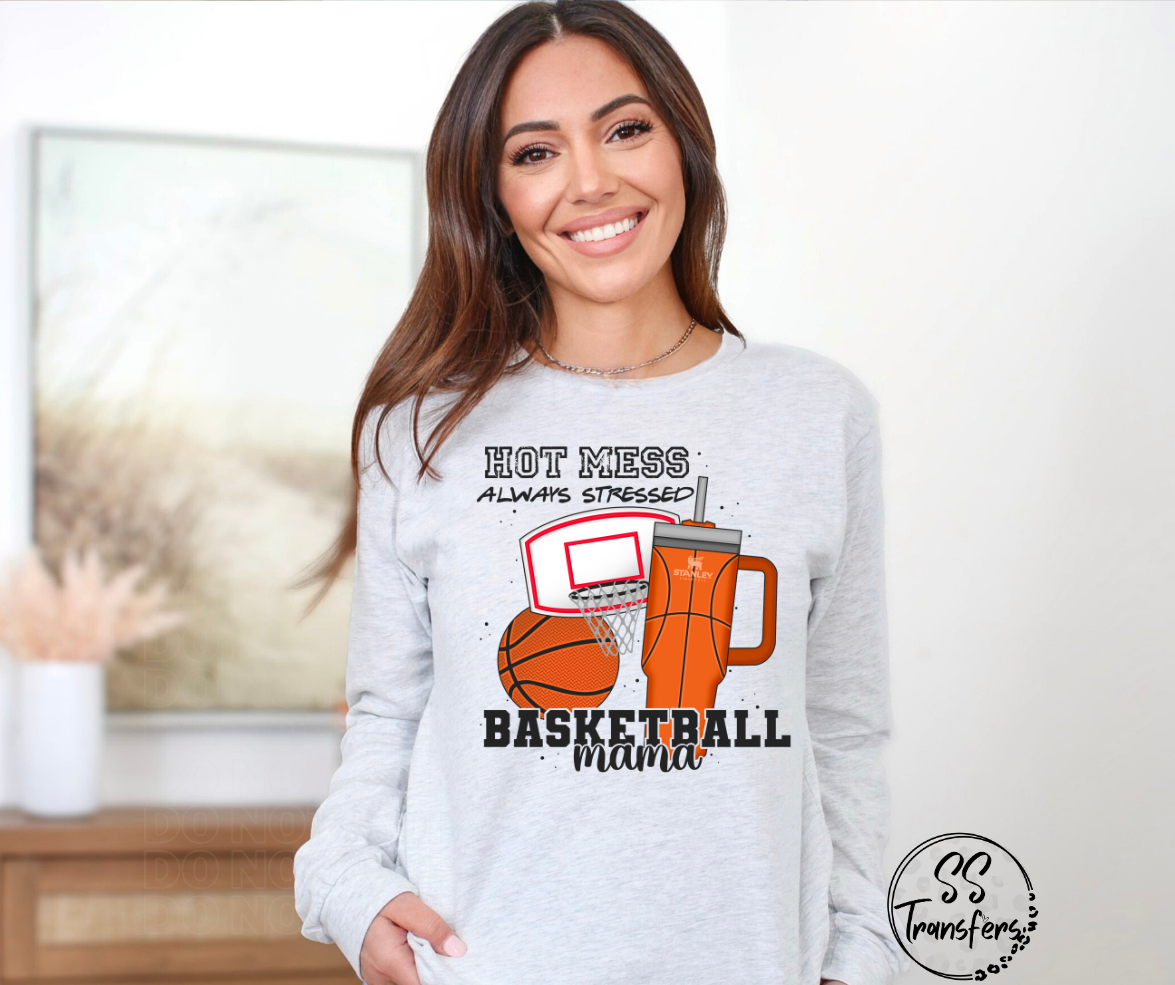 Hot Mess Always Stressed Sports Mom (Multiple Sports) DTF Transfer