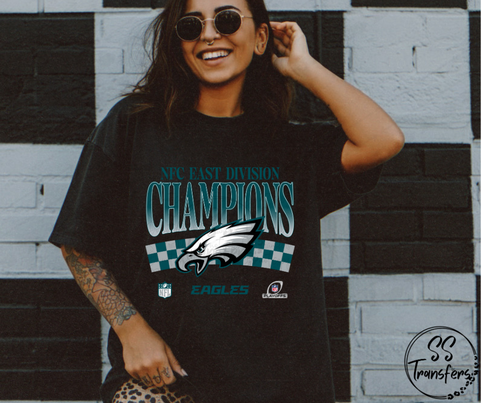 Eagles Champions Checkered DTF Transfer