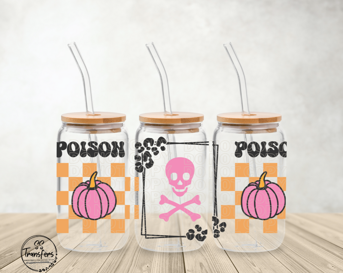 Poison Pumpkin Checkered Libbey UV Wrap