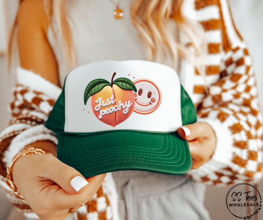 Just Peachy Faux Embroidered Hat DTF/Sub Transfer