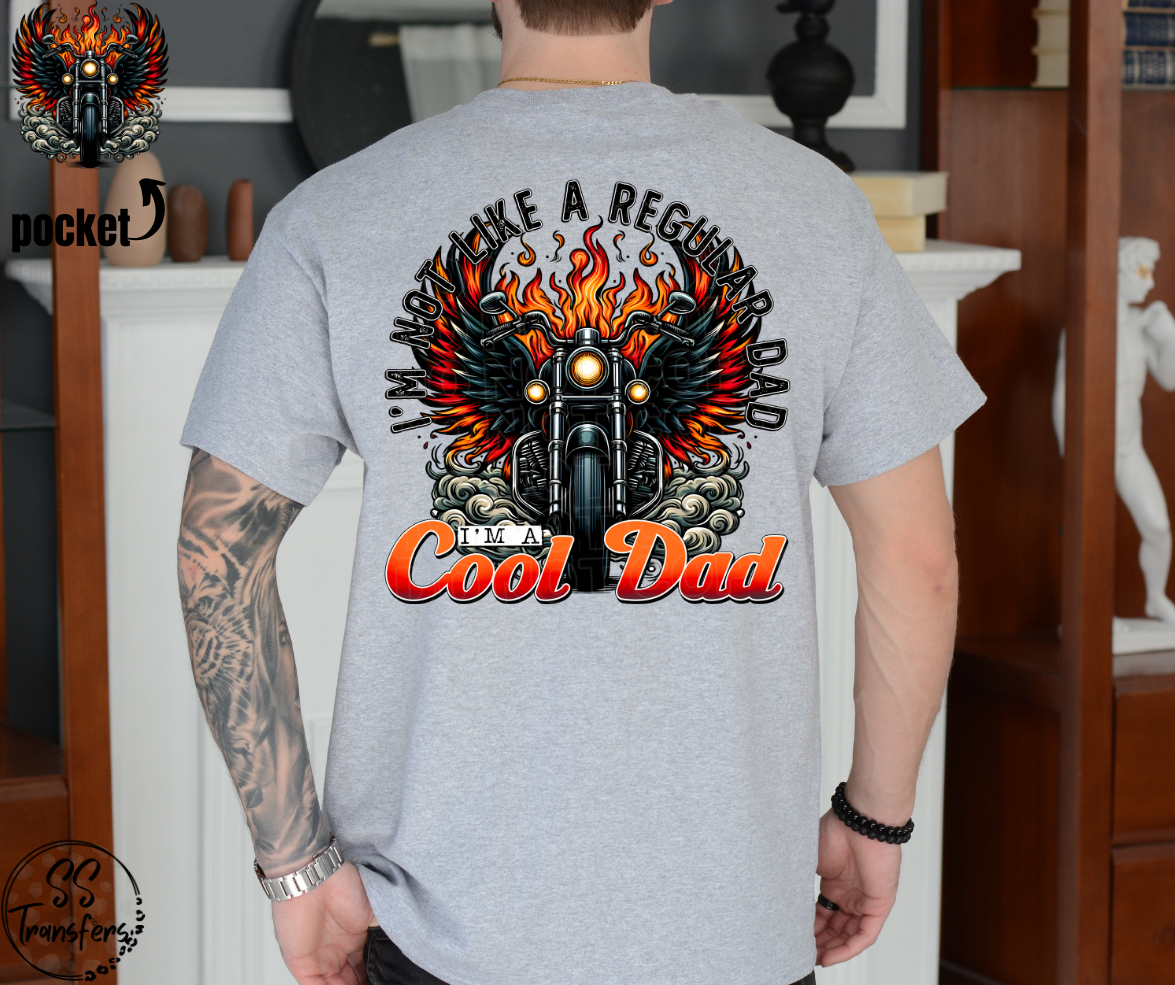I'm A Cool Dad Motorcycle (pocket included) DTF Transfer