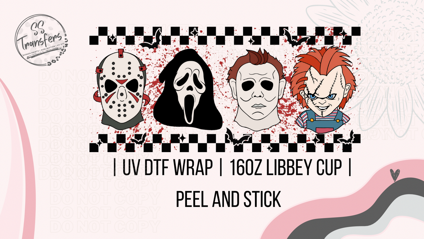 Checkered Scary Guys Libbey UV Wrap