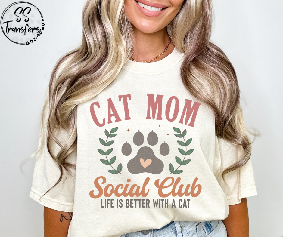 Cat Mom Social Club (Multiple Choices) DTF Transfer