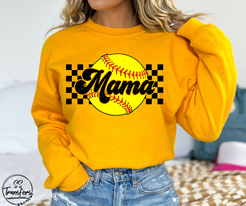 Checkered (Softball, Baseball) Mama DTF Transfer