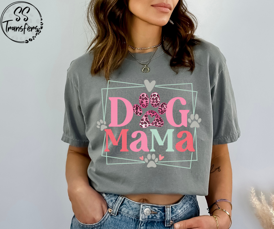 Dog Mama Pink Cheetah Paw DTF Transfer