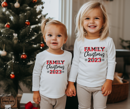 Buffalo Plaid Family Christmas 2023 DTF Transfer