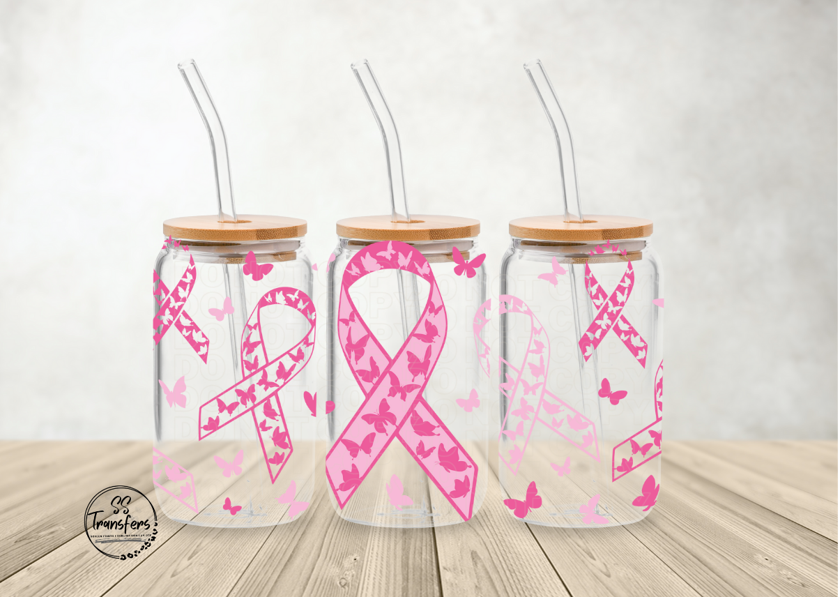 Pink Ribbon Libbey UV Wrap