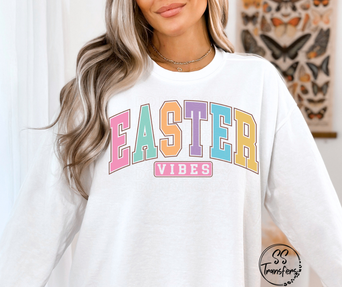 Easter Vibes Varsity DTF Transfer