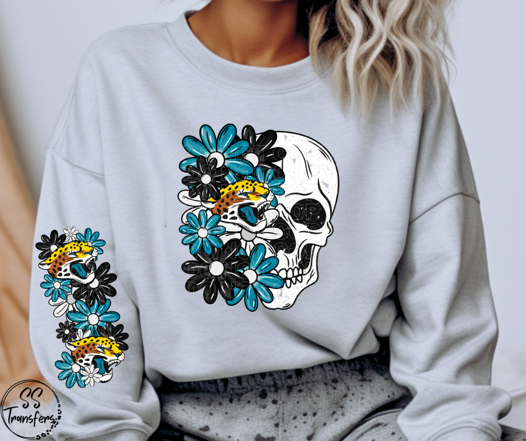 Floral Skull Pro Teams (w/ Sleeve Option) DTF Transfer