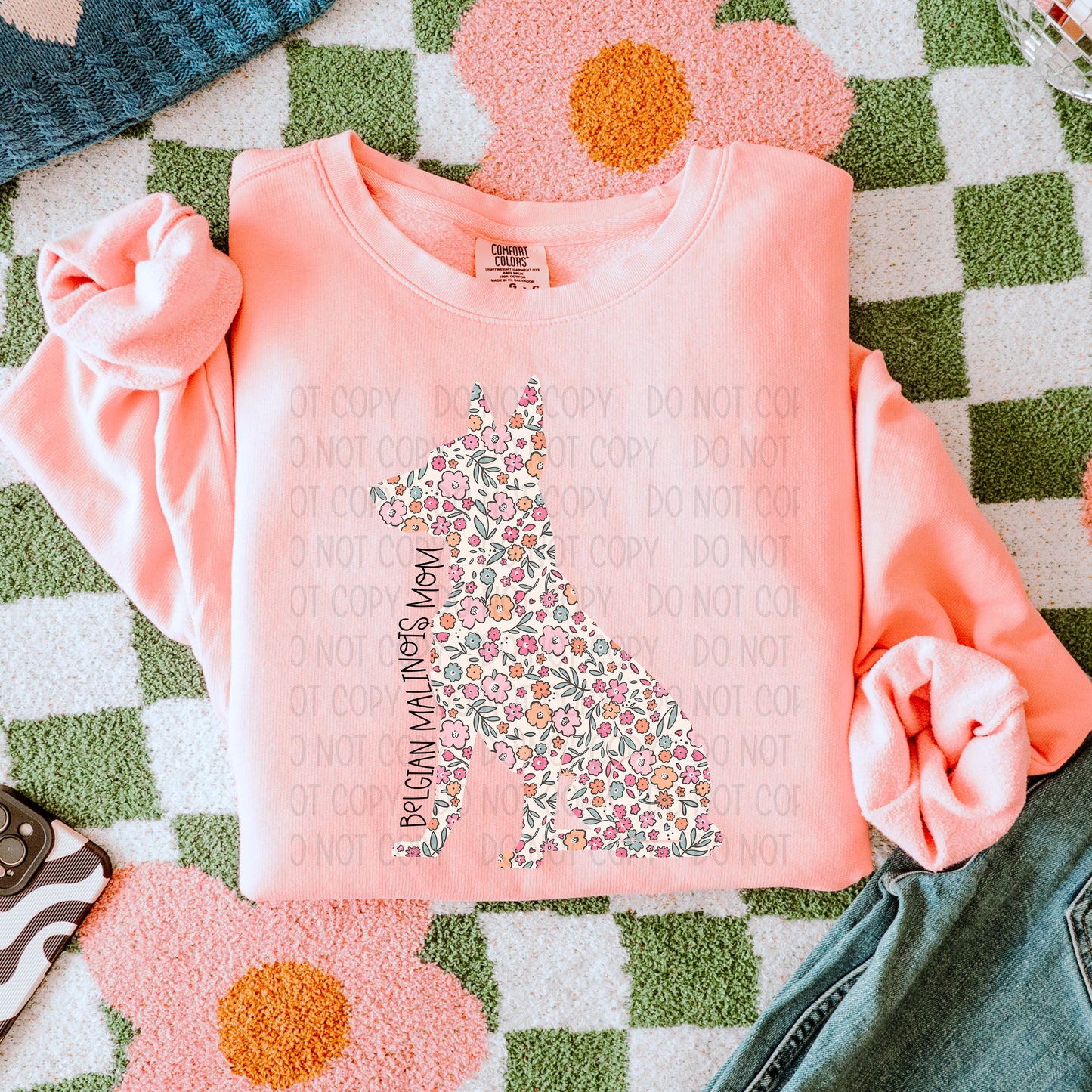 Dog Mom Floral (Multiple Breed Choices) DTF Transfer