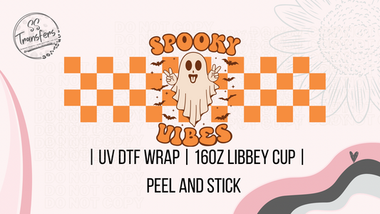 Spooky Vibes Checkered Libbey UV Wrap