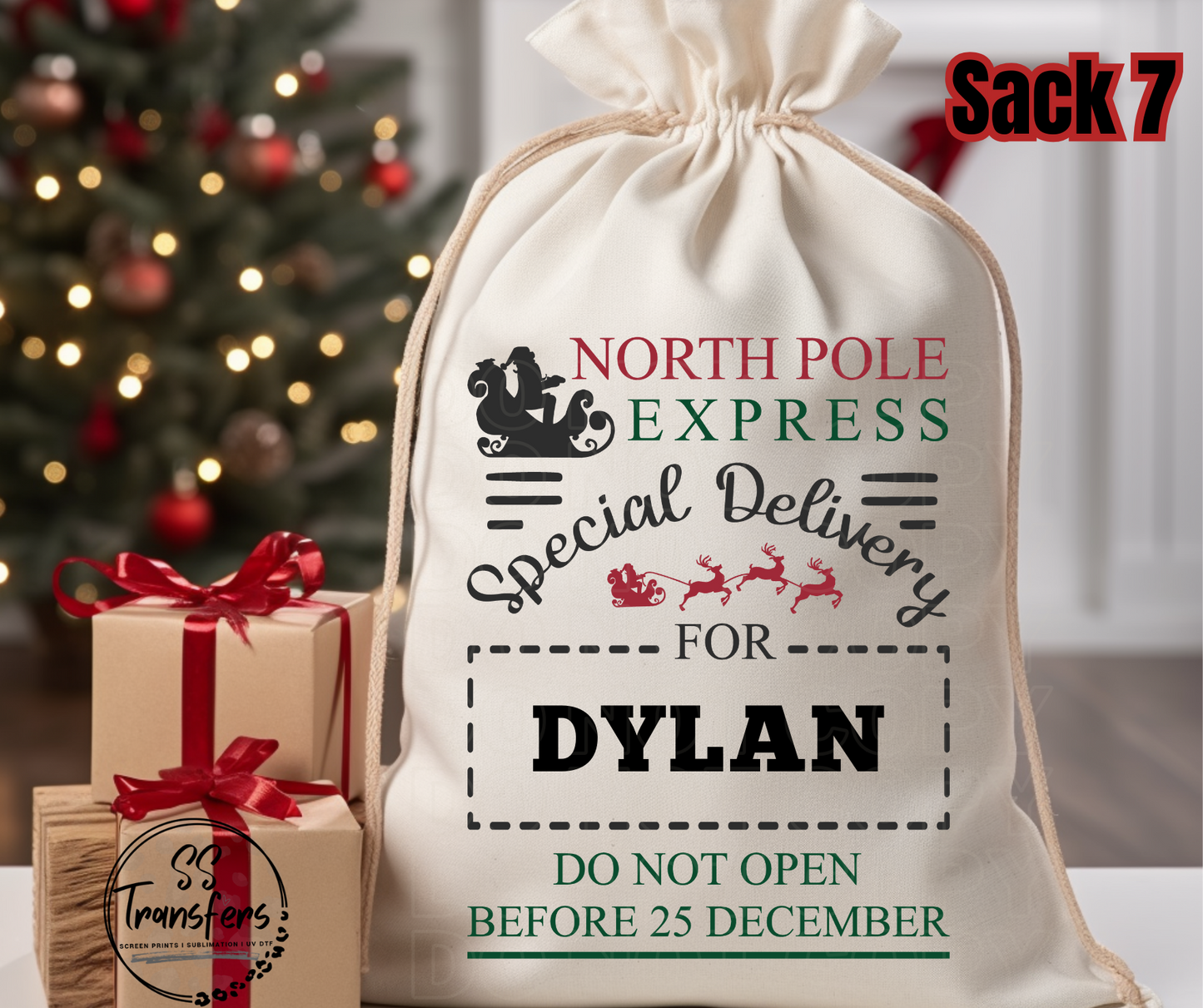 Custom Name Santa Sacks (Multiple Options) DTF Transfer