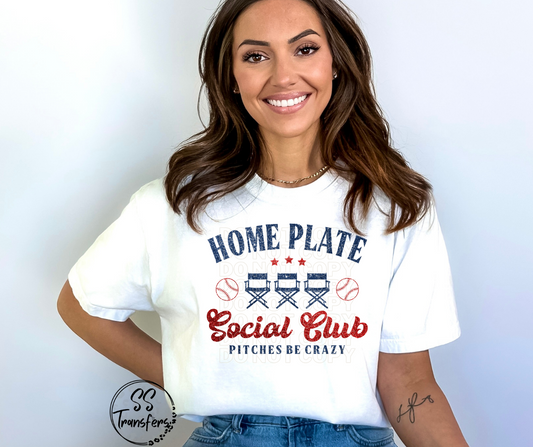 Home Plate Social Club Faux Glitter DTF Transfer
