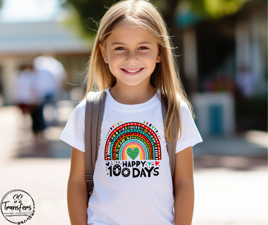 Happy 100 Days Rainbow DTF Transfer