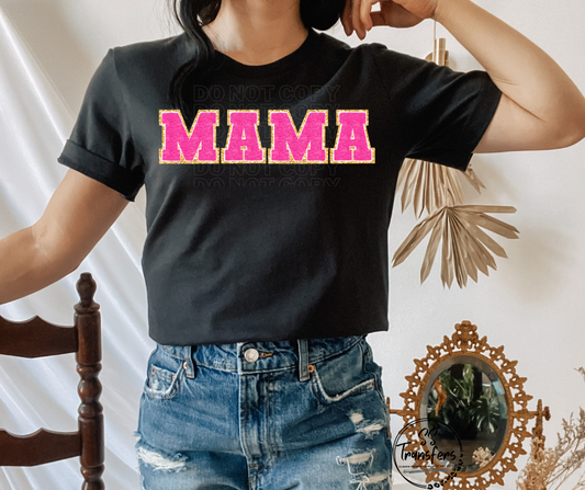 Mama Faux Chenille Letters DTF Transfer