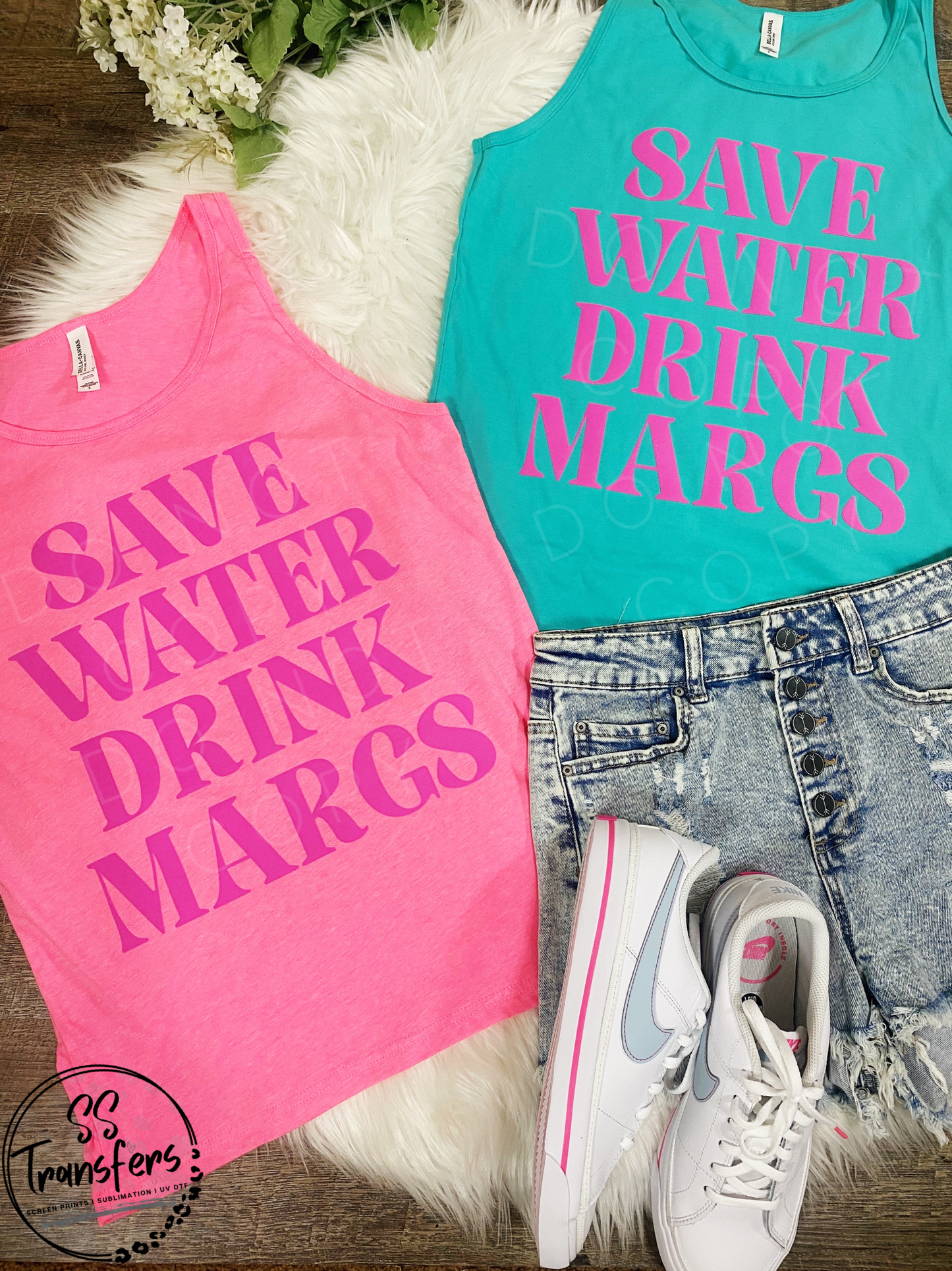 Save Water Drink Margs *SS Exclusive* PUFF Screen Print Transfer