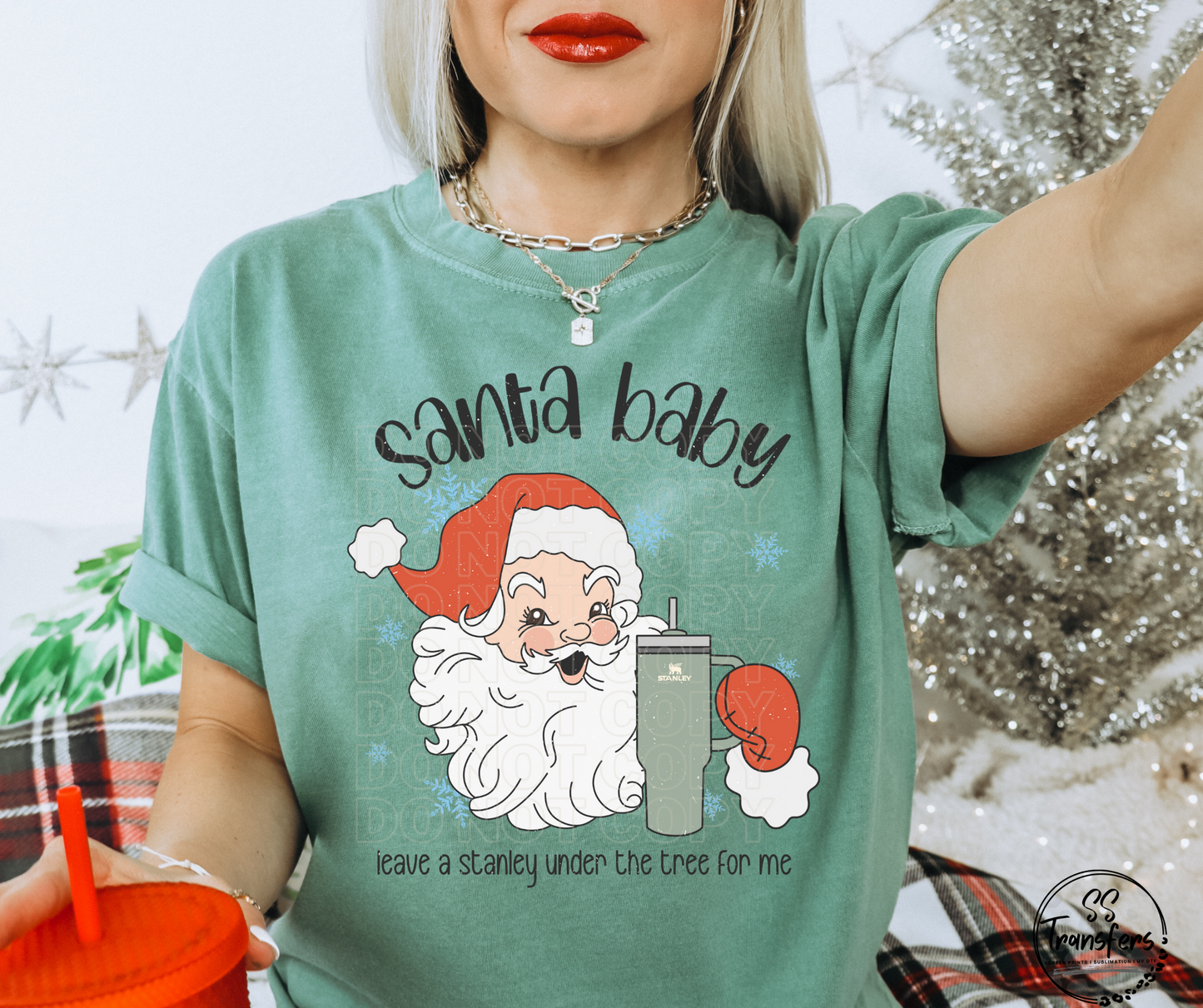 Santa Baby Tumbler DTF Transfer