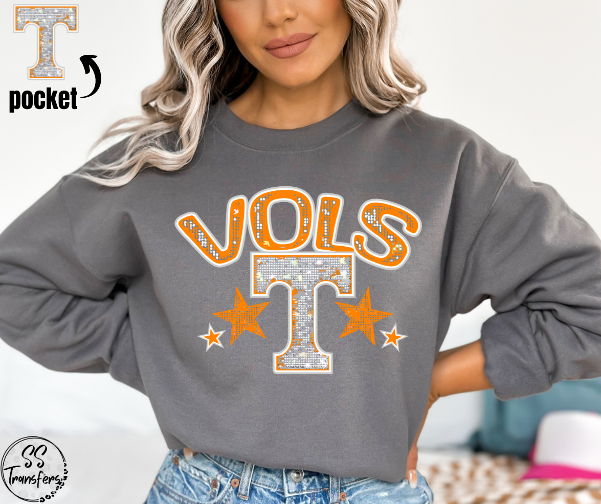 Vols Faux Bling (pocket included) DTF Transfer