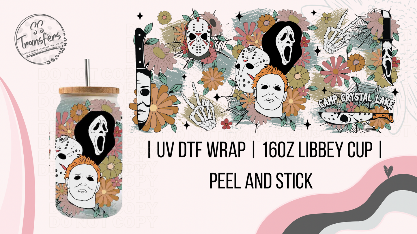 Floral Scary Guys Libbey UV Wrap