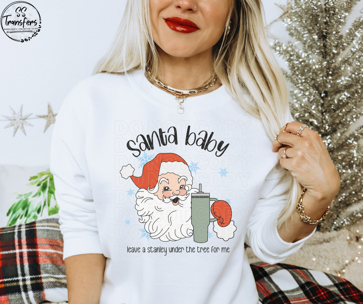 Santa Baby Tumbler DTF Transfer