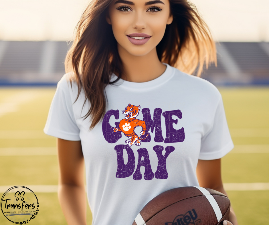 Vintage Game Day C Tigers DTF Transfer