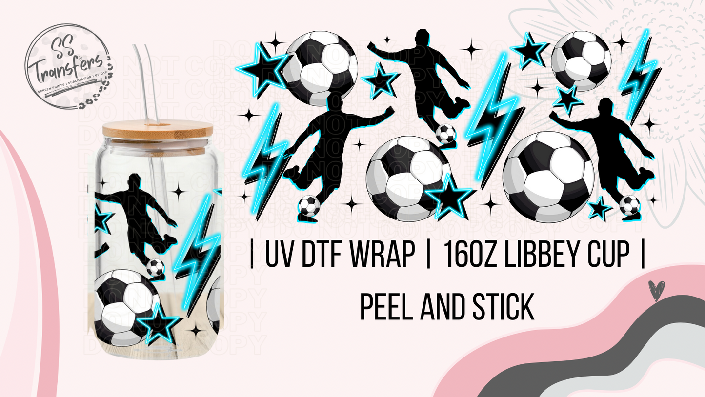 Soccer and Bolts (Pink or Blue) Libbey UV Wrap