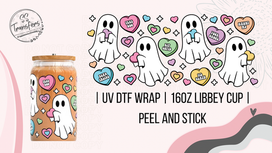 Candy Hearts & Ghosties Libbey UV Wrap