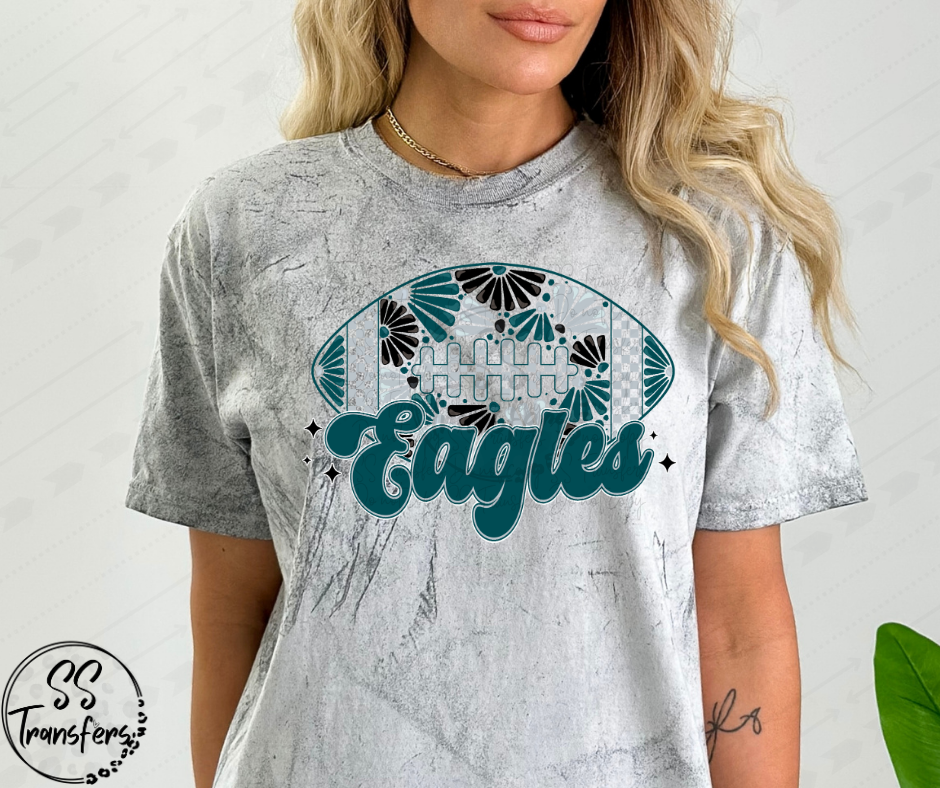 Floral Football Eagles DTF Transfer