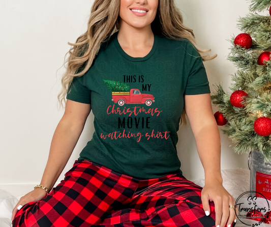 This Is My Christmas Movie Watching Shirt DTF Transfer