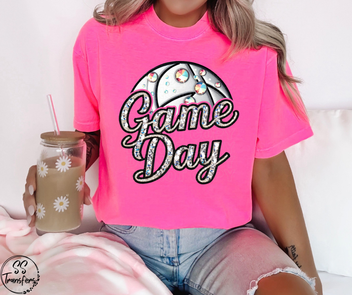 Game Day Faux Bling/Glitter (Multiple Sport Options) DTF Transfer