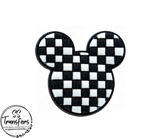 Checkered Mouse Straw Topper