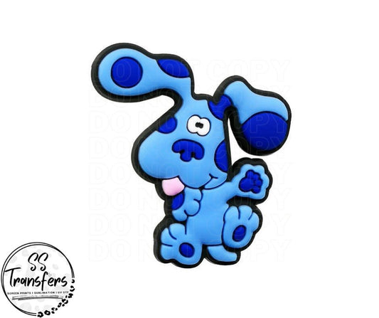Blue Spotted Dog Straw Topper
