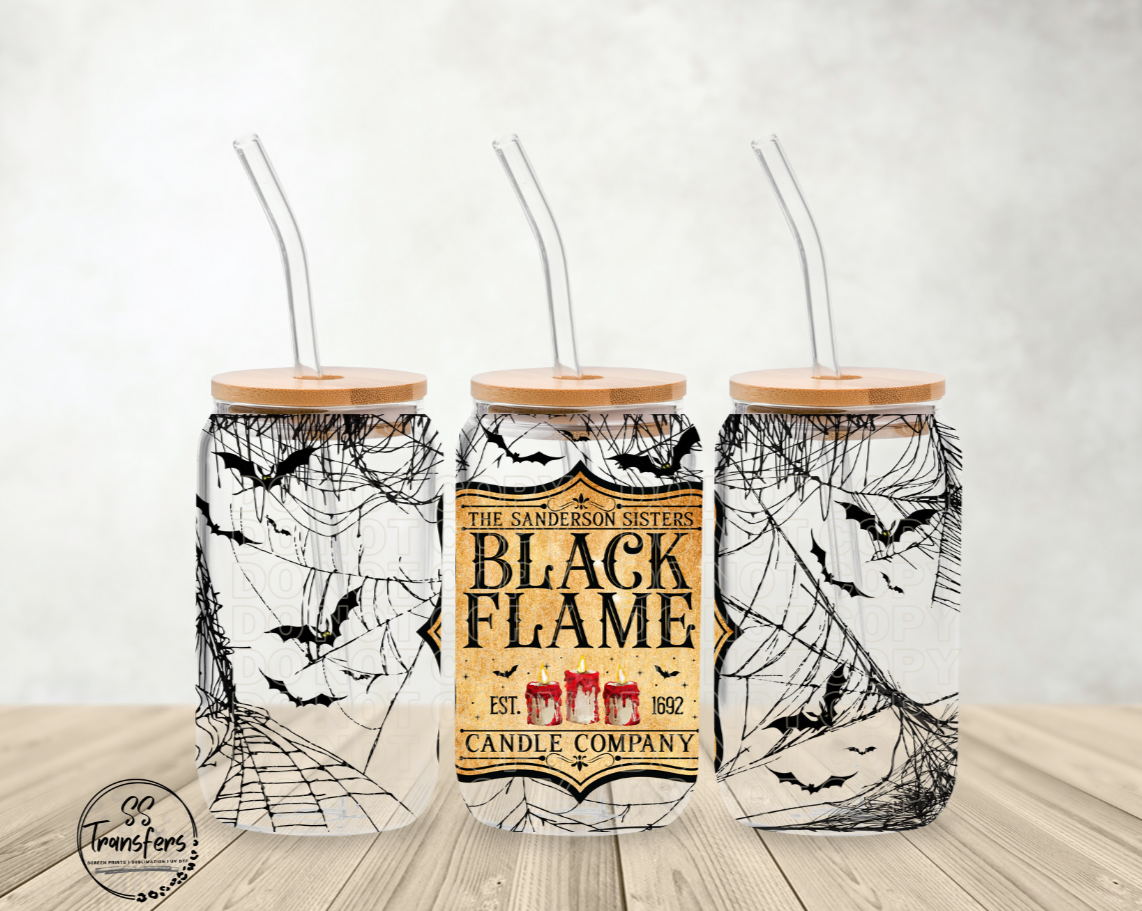 Black Flame Candle Libbey UV Wrap