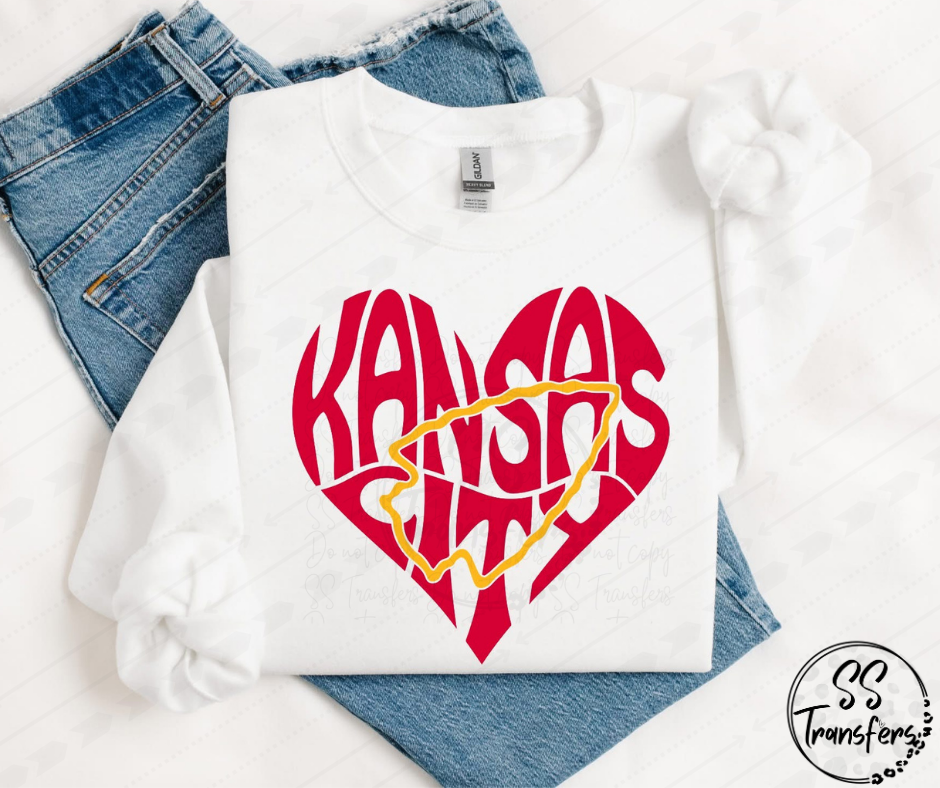 KC Heart (Multiple Colors) DTF Transfer