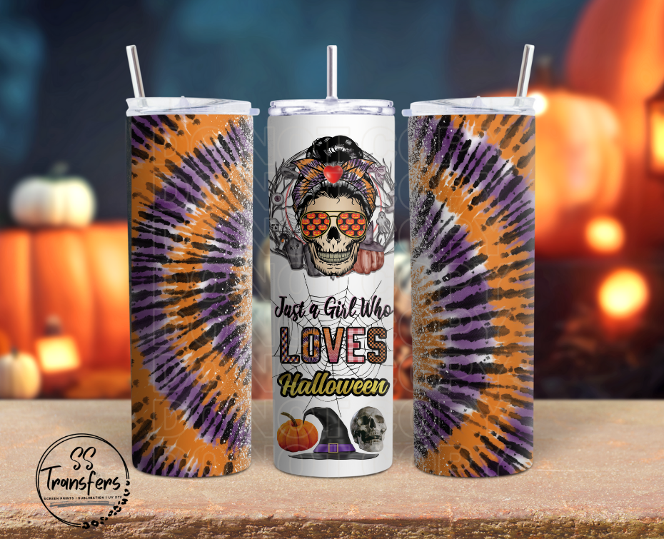 Tie Dye Halloween Lover Sub Tumbler Transfer