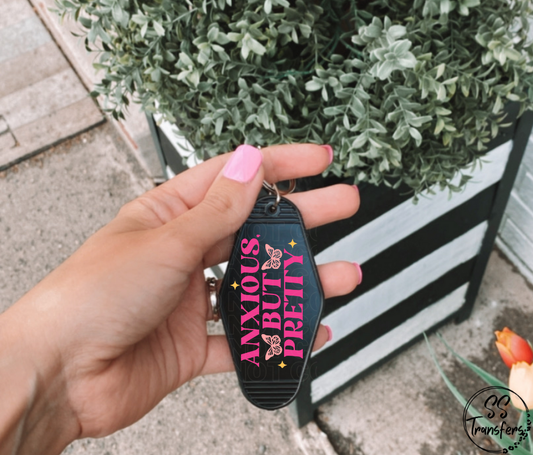 Anxious But Pretty Motel UV Keychain