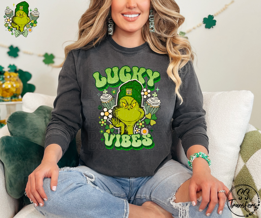 Lucky Vibes (Pocket Included) DTF Transfer