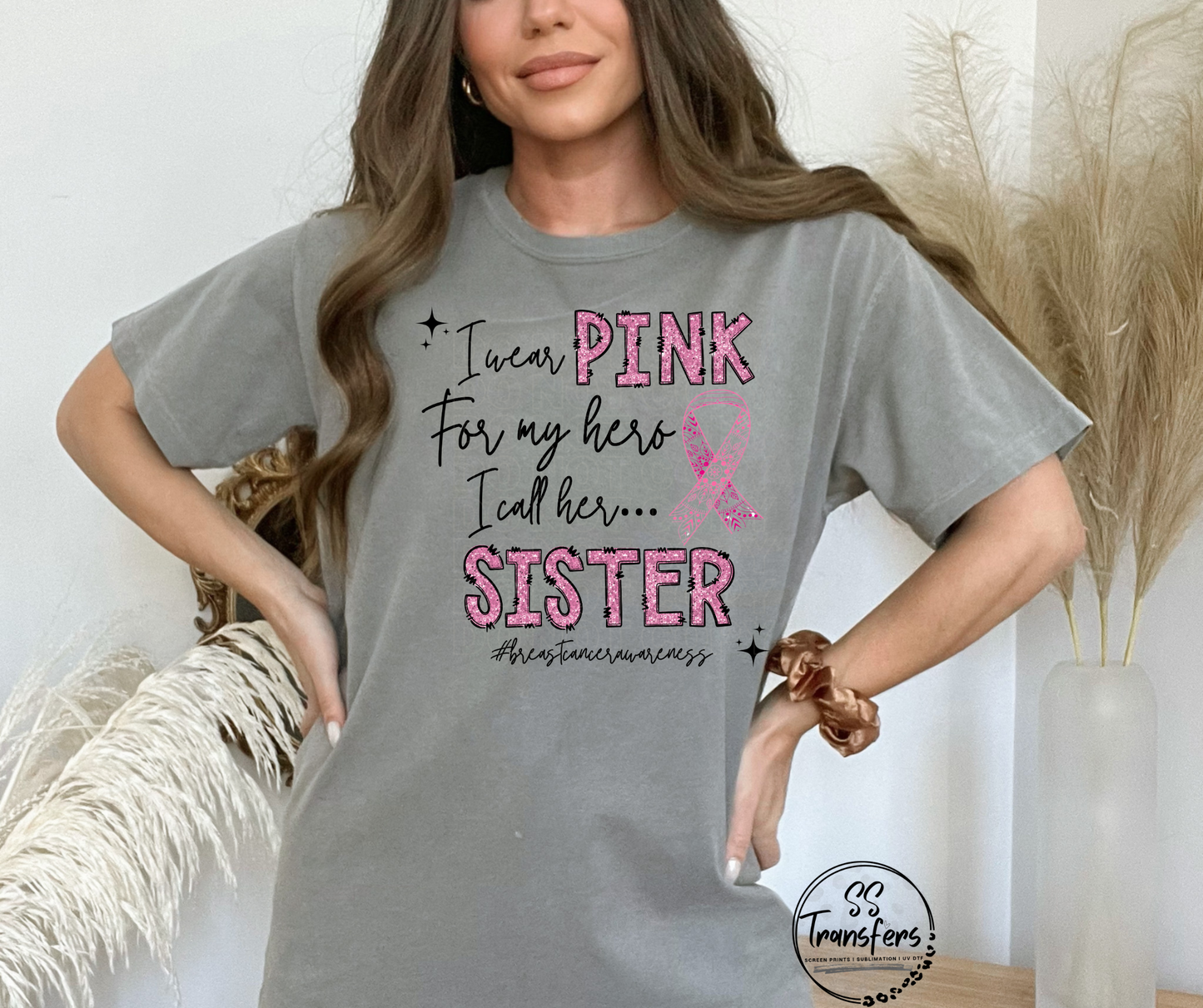 BC Pink Glitter My Hero….(multiple options) DTF Transfer