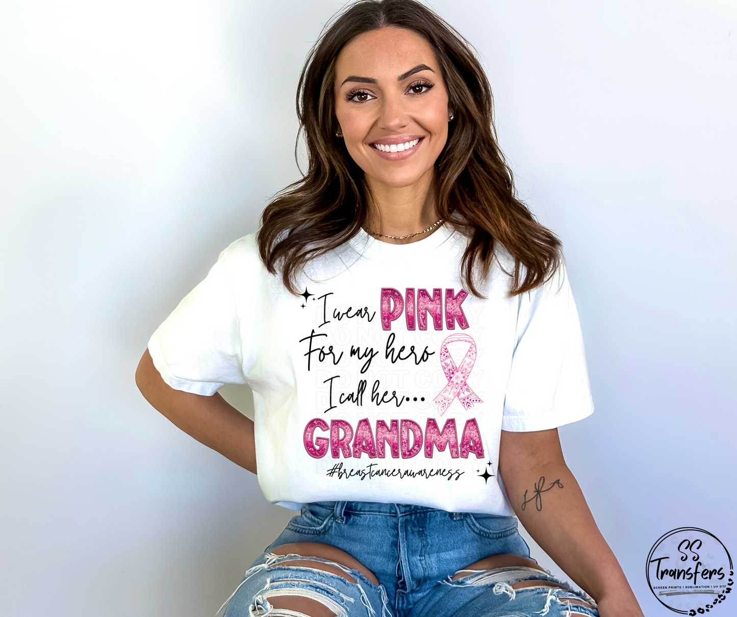 BC Pink Sequins My Hero….(multiple options) DTF Transfer