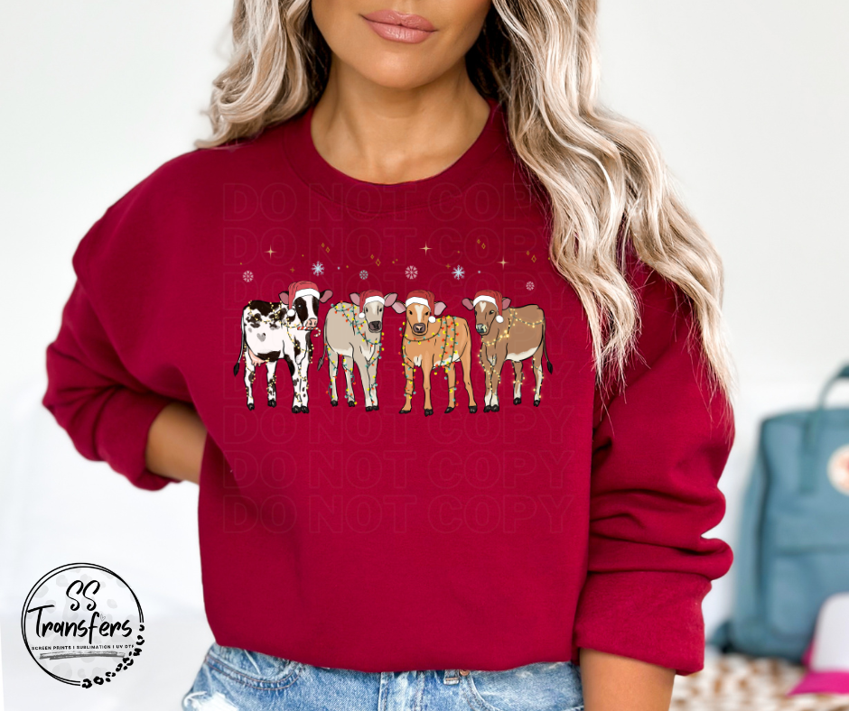 Christmas Cows DTF Transfer