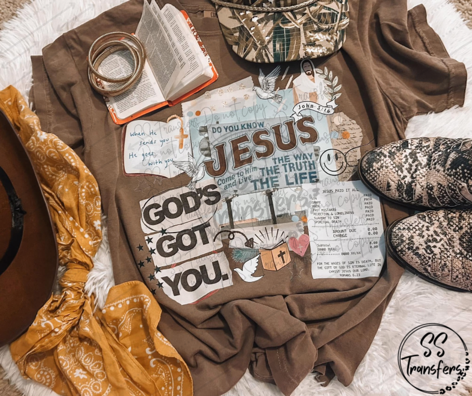 God's Got You Collage DTF Transfer