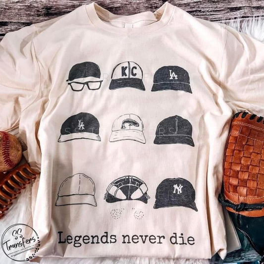 Legends Never Die Hats DTF Transfer