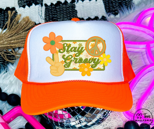 Stay Groovy Hat DTF/Sub Transfer